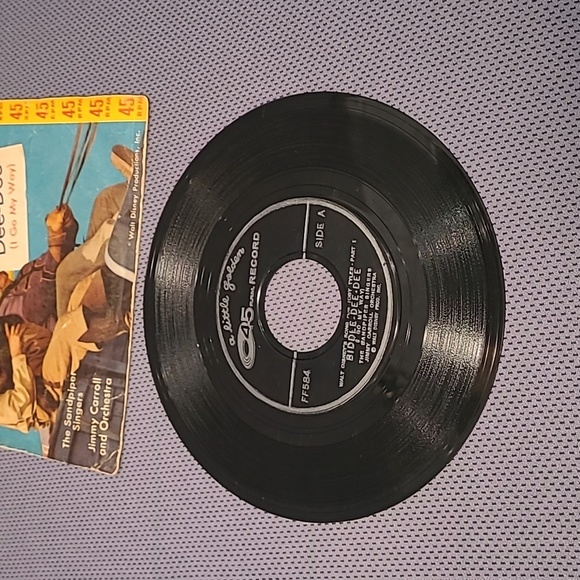 Walt Disney's Song For Toby Tyler Biddle-Dee-Dee 45 RPM Vinyl Record - Picture 3 of 4